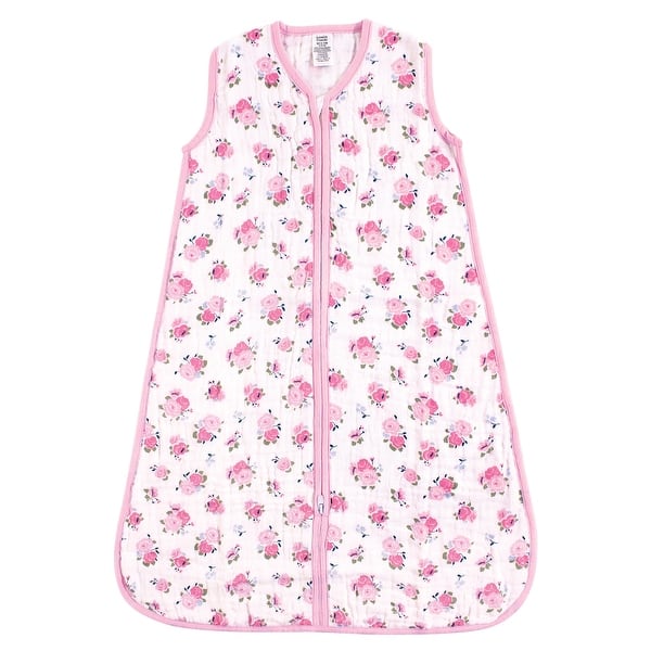 slide 1 of 1, Luvable Friends Baby Girl Sleeveless Muslin Cotton Sleeping Bag, Sack, Blanket, Floral Muslin 0-6 Months - Floral Muslin