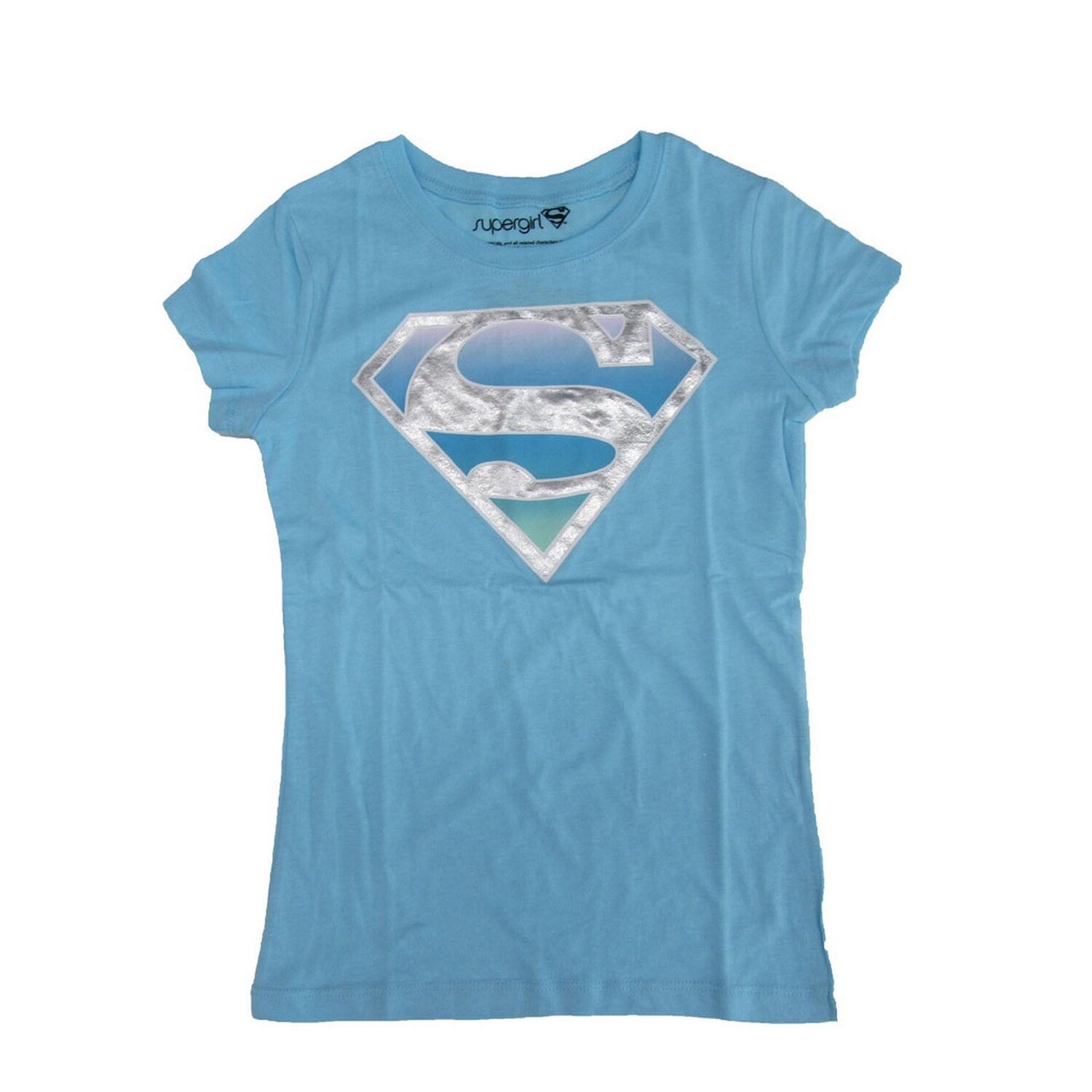 Shop Dc Comics Girls Supergirl Blue Logo Print Short Sleeve T