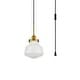 preview thumbnail 9 of 18, Lina 1-Light Plug in Pendant with Clear Bubble Shade - Black - 8" Diameter