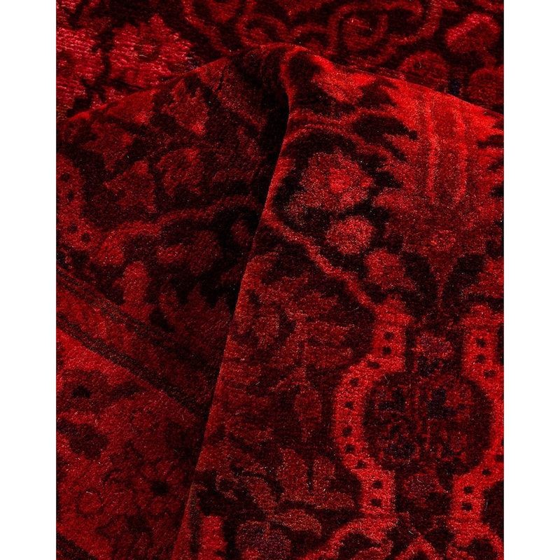 Contemporary Overdyed Wool Hand Knotted Runner - 2' 7" x 18' 6"