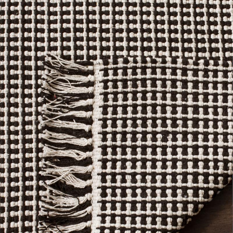 SAFAVIEH, Handmade Montauk Cliff Stripe Flatweave Cotton Fringe Rug