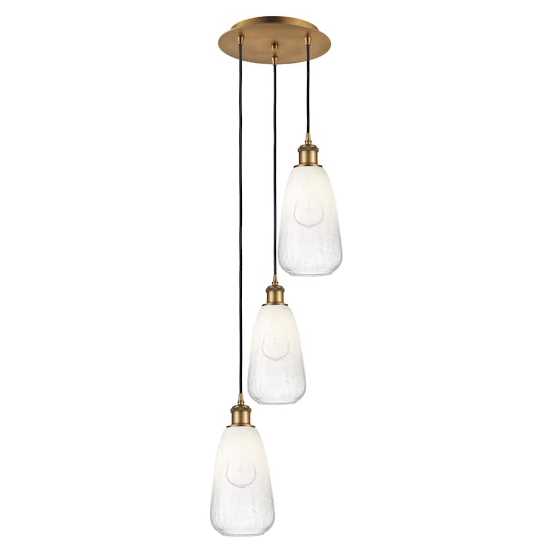 Innovations Lighting Endless Possibilities Ballston - Brookhaven Almond - 3 Light 13" Cord Hung Multi Pendant - Brushed Brass/Opal
