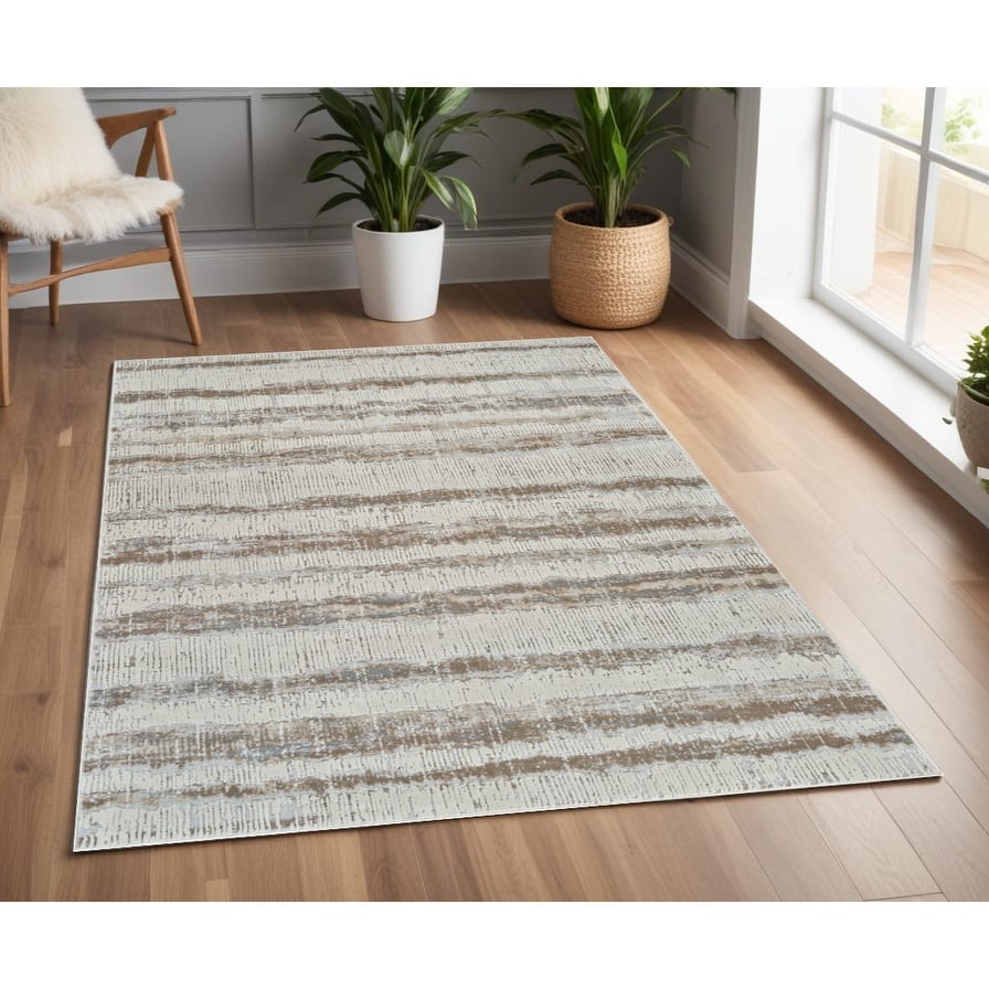 Bilar Abstract Modern Non Skid Stain Resistant Woven Durable Area Rug By HomeRoots