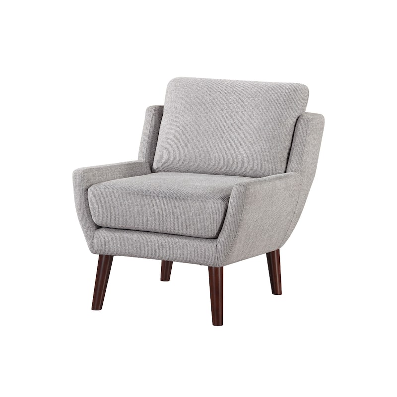 Veny Accent Armchair, Soft Gray Chenille, Solid Wood Angled Legs