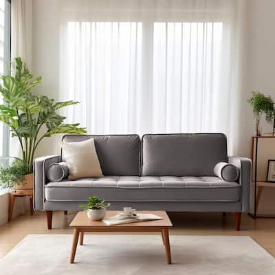Edona 70" Velvet Square Arm Sofa