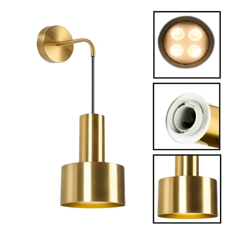 2 Pack wall sconce gold wireless wall lights metal wall lighting