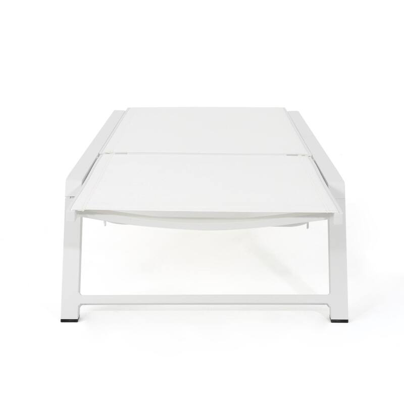 Outdoor aluminum frame mesh chaise lounge chair