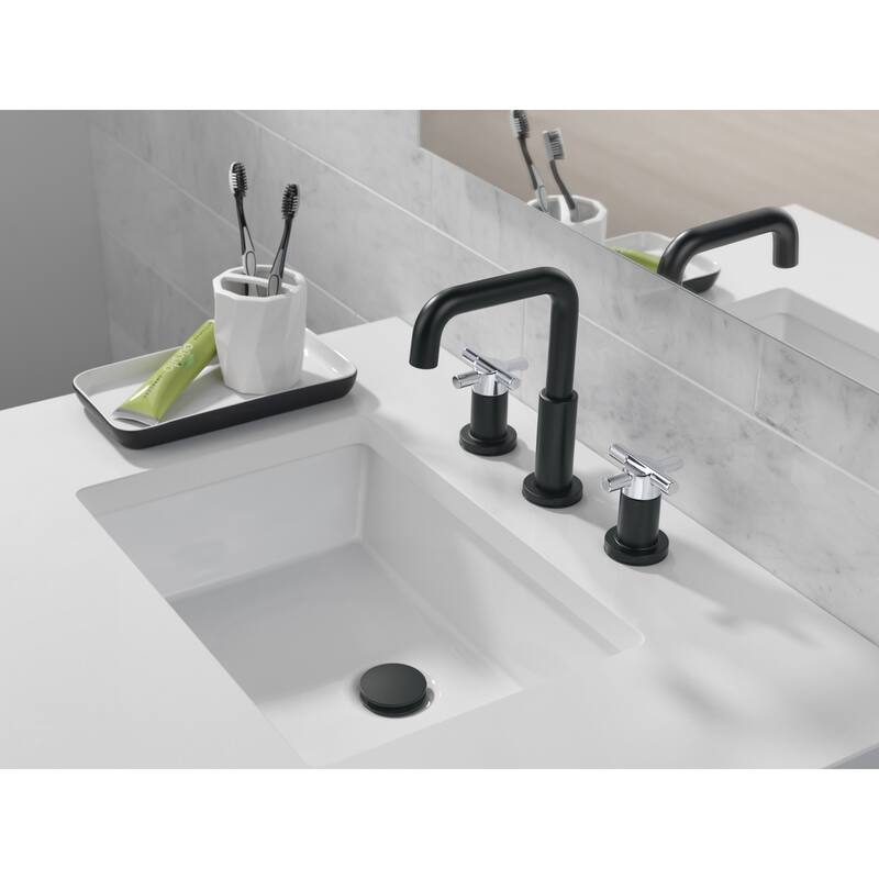 Delta 35894LF Nicoli 1.2 GPM Widespread Bathroom Faucet with Cross