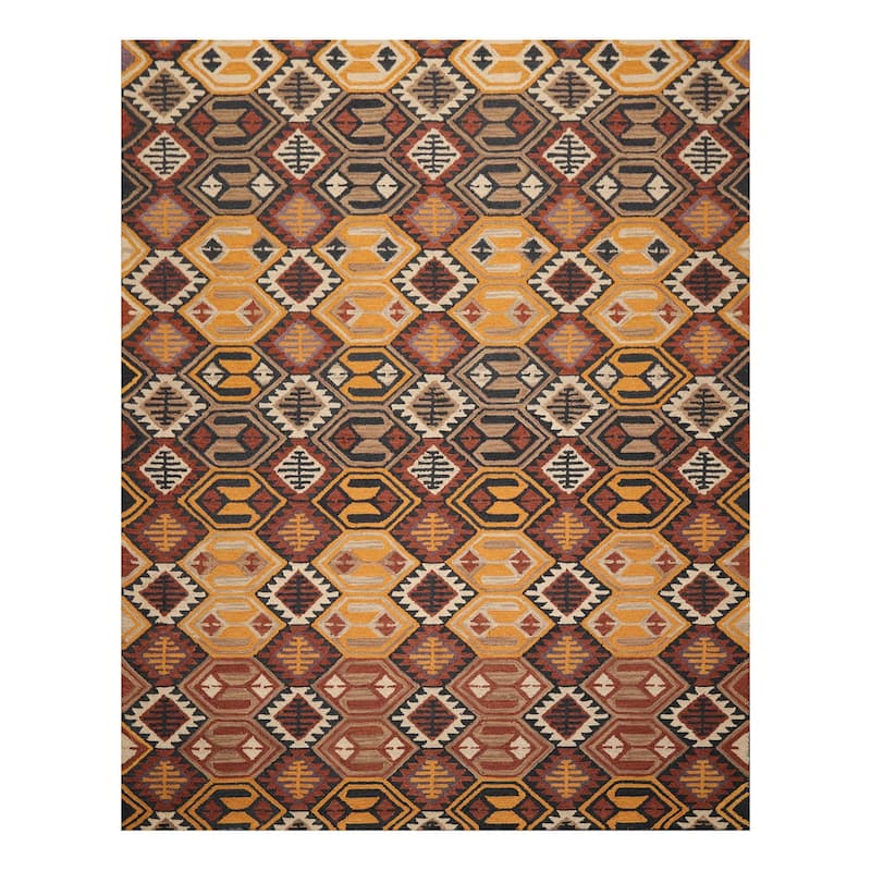 Hand Tufted 100% Wool Southwestern Oriental Area Rug Gold,Color
