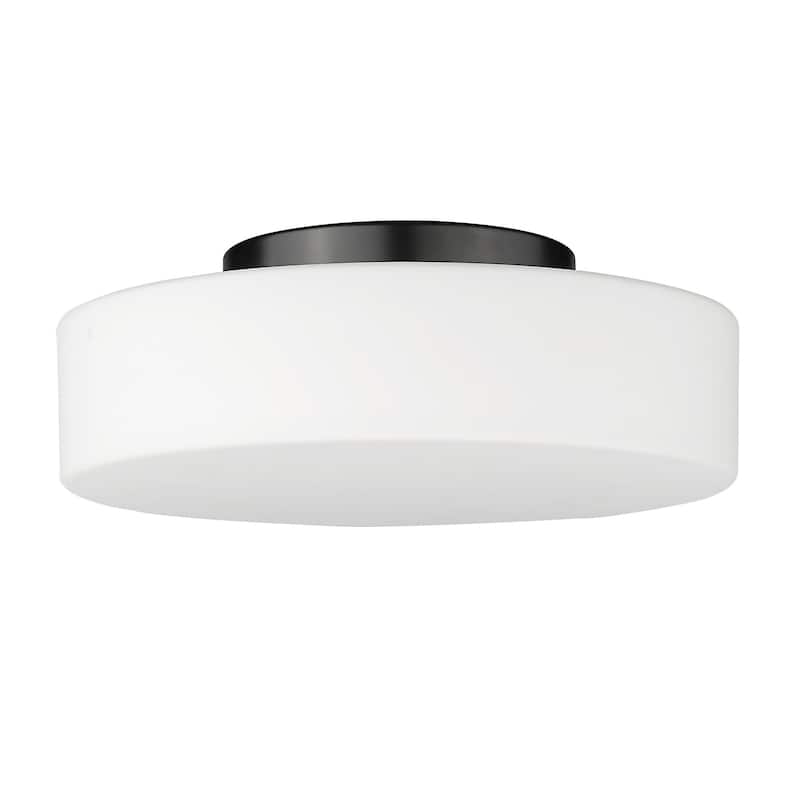 Golden Lighting 3136-FM OP Toli 12" Wide LED Semi-Flush Drum Ceiling - Matte Black