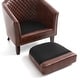 preview thumbnail 69 of 90, Axia Barrel PU Leather Accent Chair with Nailhead Trim