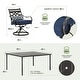 preview thumbnail 2 of 15, Hanover Montclair 7-Piece Dining Set in Navy Blue with 6 Swivel Rockers