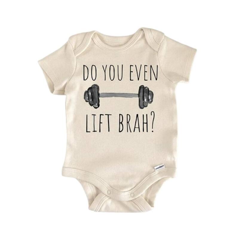 Gym Bodybuilder Workout - Baby Boy Girl Clothes Infant Bodysuit Funny Cute Newborn - Blue - 0-3M