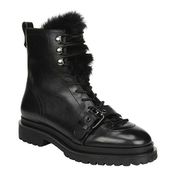 black combat boots with fur