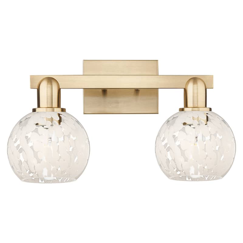 Innovations Lighting 716-2W-10-17 White Mouchette Vanity White - Champagne Bronze / White Mouchette