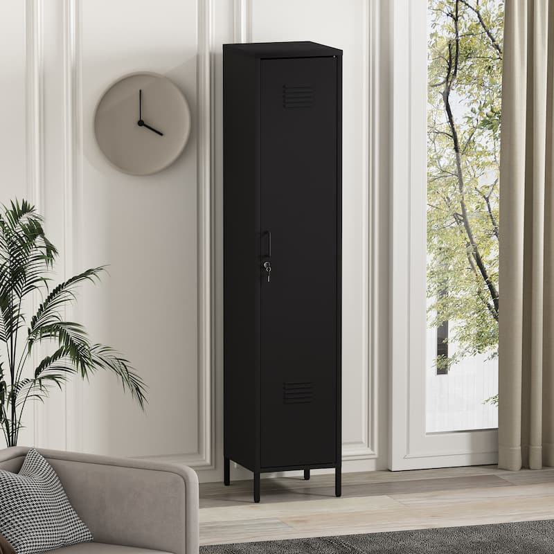 Manhattan Comfort Naomi 15" Metal Storage Cabinet - Black