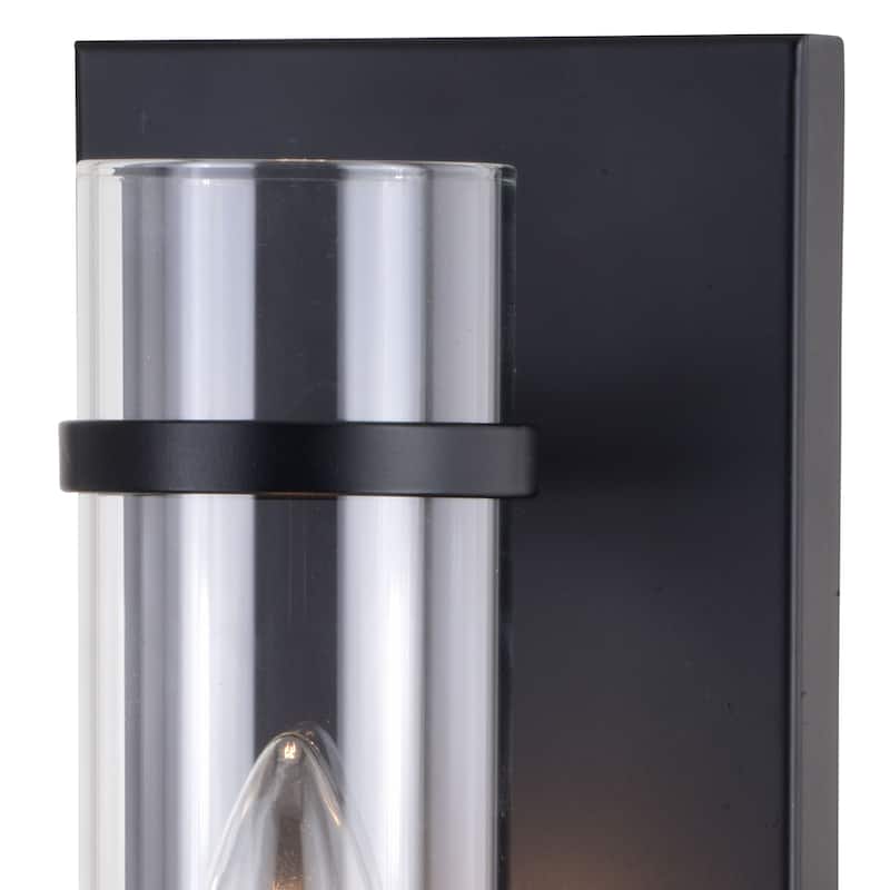 Bari 1 Light Contemporary Wall Sconce with Clear Cylinder Glass
