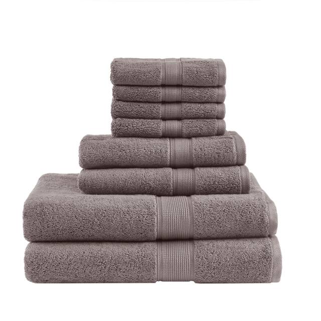 Madison Park Signature Cotton 8-piece Antimicrobial Towel Set - Mocha
