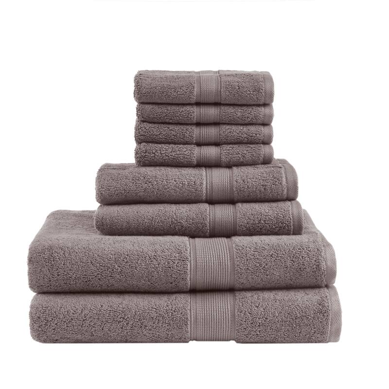 Madison Park Signature Cotton 8-piece Antimicrobial Towel Set - Mocha