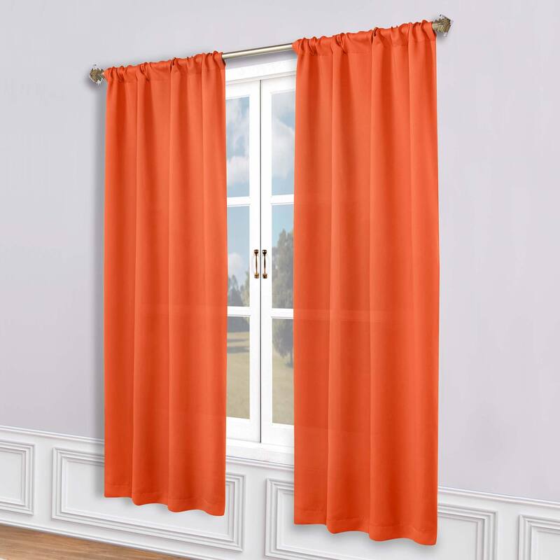 Superior Solid Machine Washable Room Darkening Semi-Blackout Curtains, Set of 2
