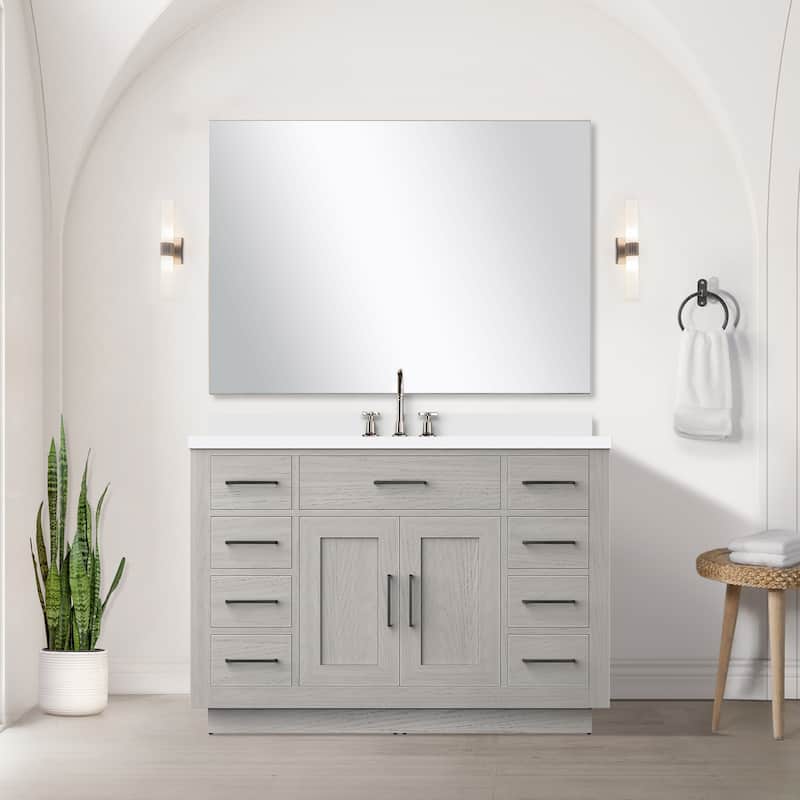 Abbey Bath Vanity with Cultured Marble Top, Sink, Mirror and Faucet