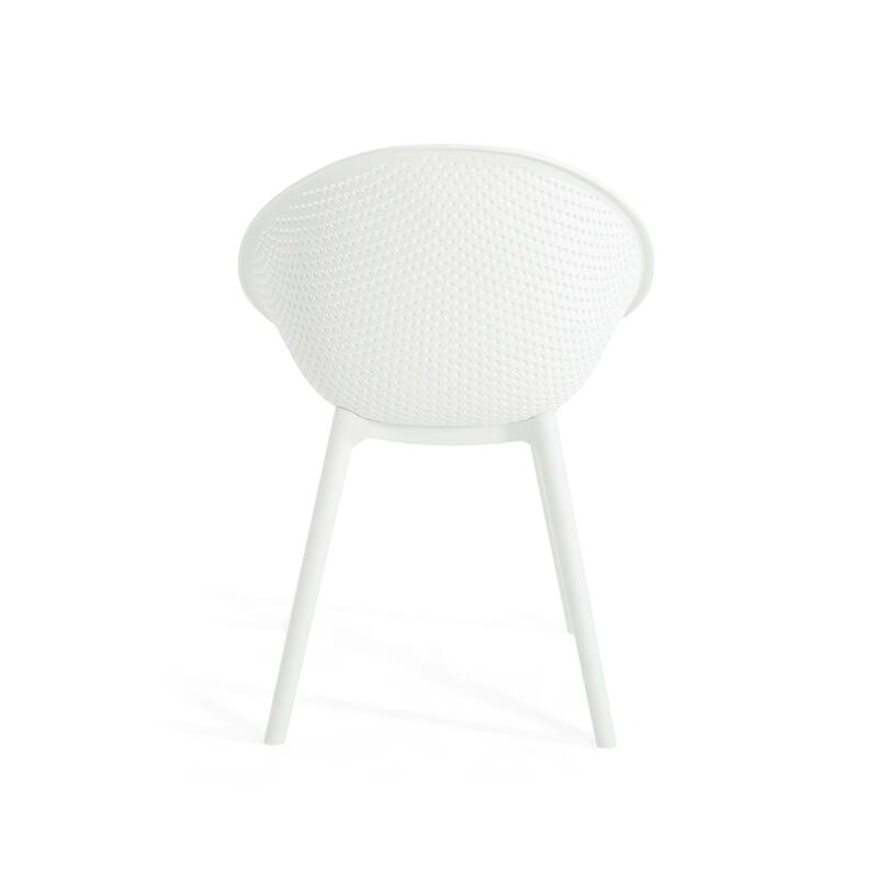 Outdoor Simple 2 Piece Plastic Dining Chair with Backrest for Restaurant Kitchen Living Room Bedroom Terrace Balcony