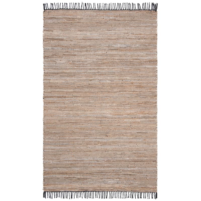 SAFAVIEH Handmade Anjela Leather Boho Stripe Area Rug