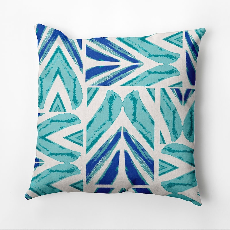 Urban Graffiti Outdoor Pillow - 16" x 16" - Blue