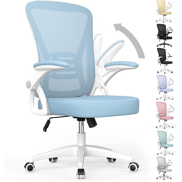 dimension image slide 4 of 8, Ergonomic Office Mid Back Chair - N/A