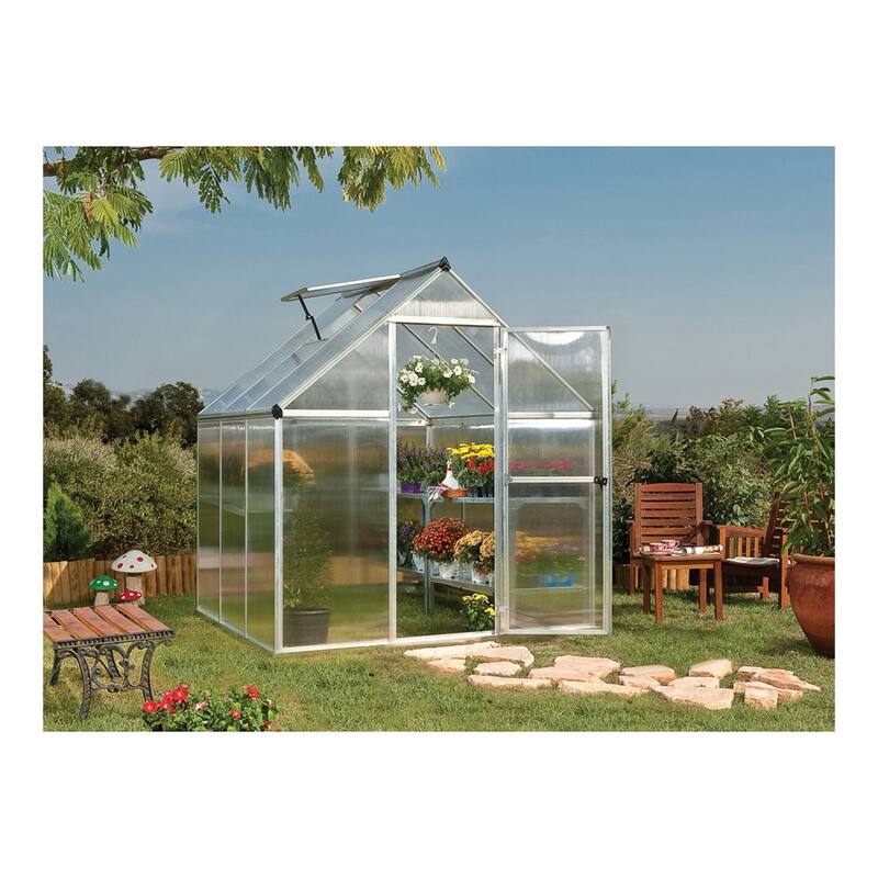 Palram - Canopia Outdoor Mythos 6' x 8' Greenhouse - Silver