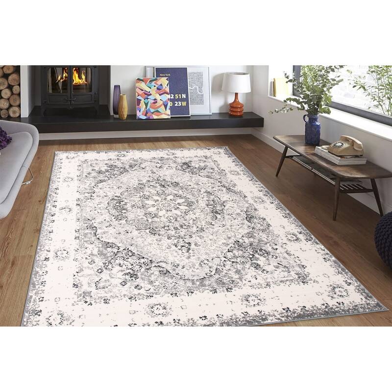 World Rug Gallery Vintage Oriental Distressed Medallion Rug