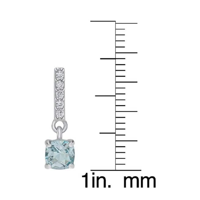 .925 Sterling Silver Blue Topaz and Sapphire drop Earring