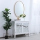 preview thumbnail 5 of 9, Elegant Lighting 34 Inch Oval Mirror with Metal Frame