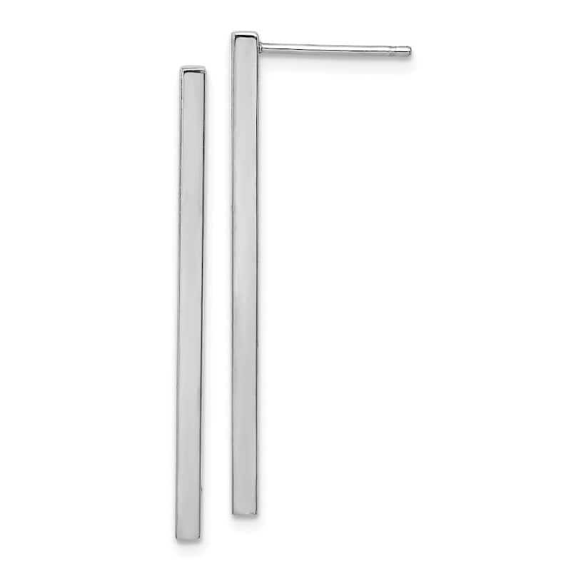 Curata 14k Yellow or White Gold 35x2mm Polished Post Dangle Bar Earrings