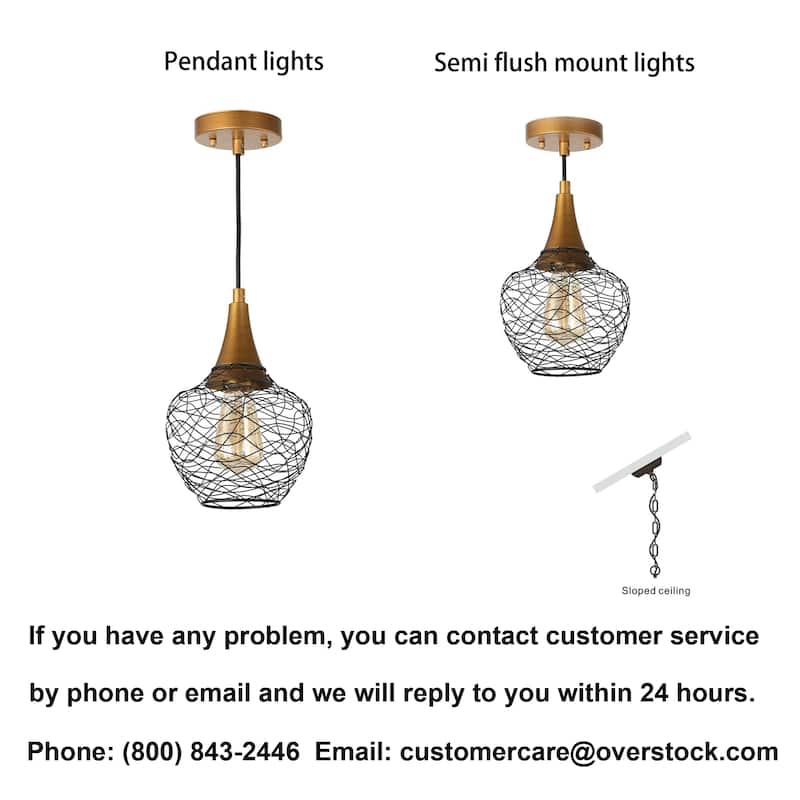 Alisar Mid-century Modern 7inch Mini Farmhouse Metal Cage Lantern Pendant Black Wire Kitchen Island Bar Ceiling Lights
