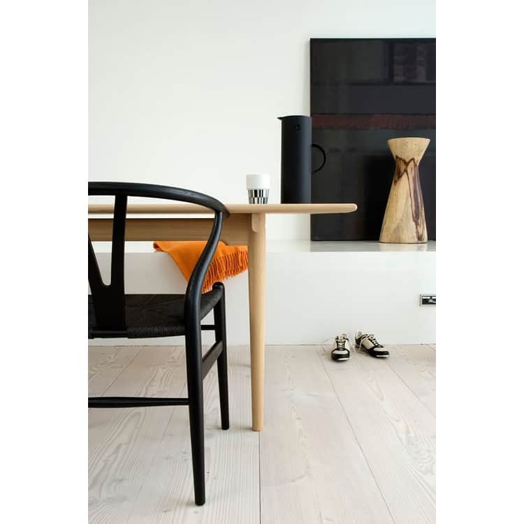 Woven Wood Armchair with Arms Open Y Back Mid Century Modern Office Dining Chairs Black Seat Kitchen Bedroom Organic Rattan