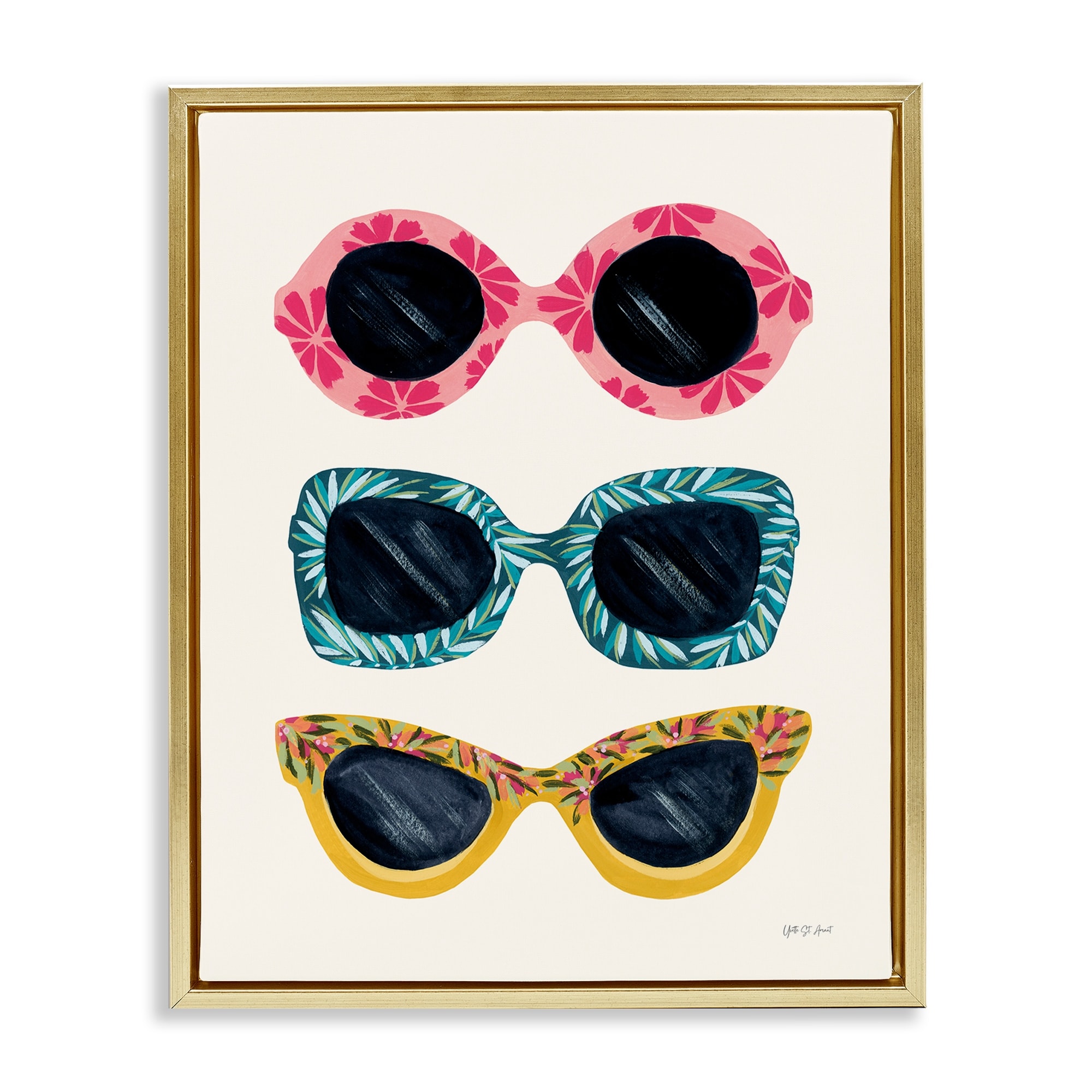 Stupell Tropical Sunglasses Trio Framed Floater Canvas Wall Art Design By Yvette St. Amant