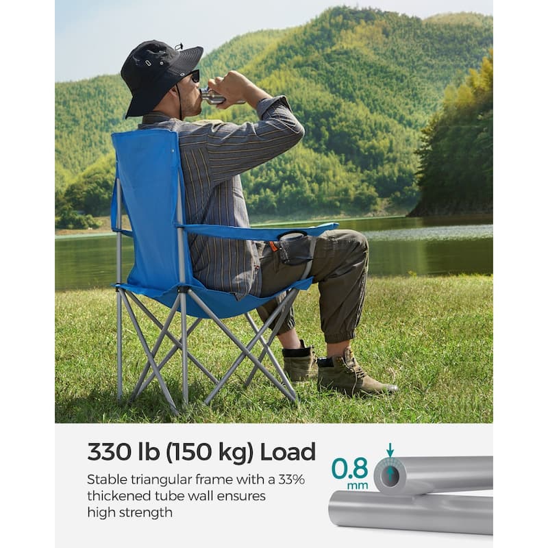 Set of 2 Lightweight Portable Outdoor Folding Camping Chairs with Carry Bags for Hiking or Fishing - 21.3"D x 33.9"W x 38.2"H