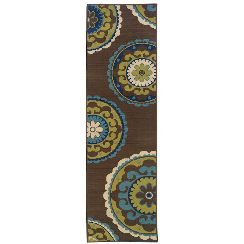 Vista Home Catalina Floral Medallions Indoor/ Outdoor Area Rug--