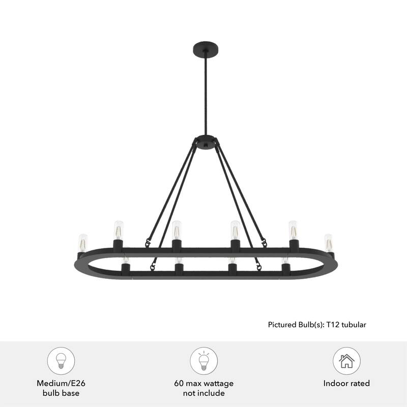 Hunter Saddlewood 10-Light Chandelier Ceiling Light - Dining Room, Island - Industrial, Modern Farmhouse, Transitional