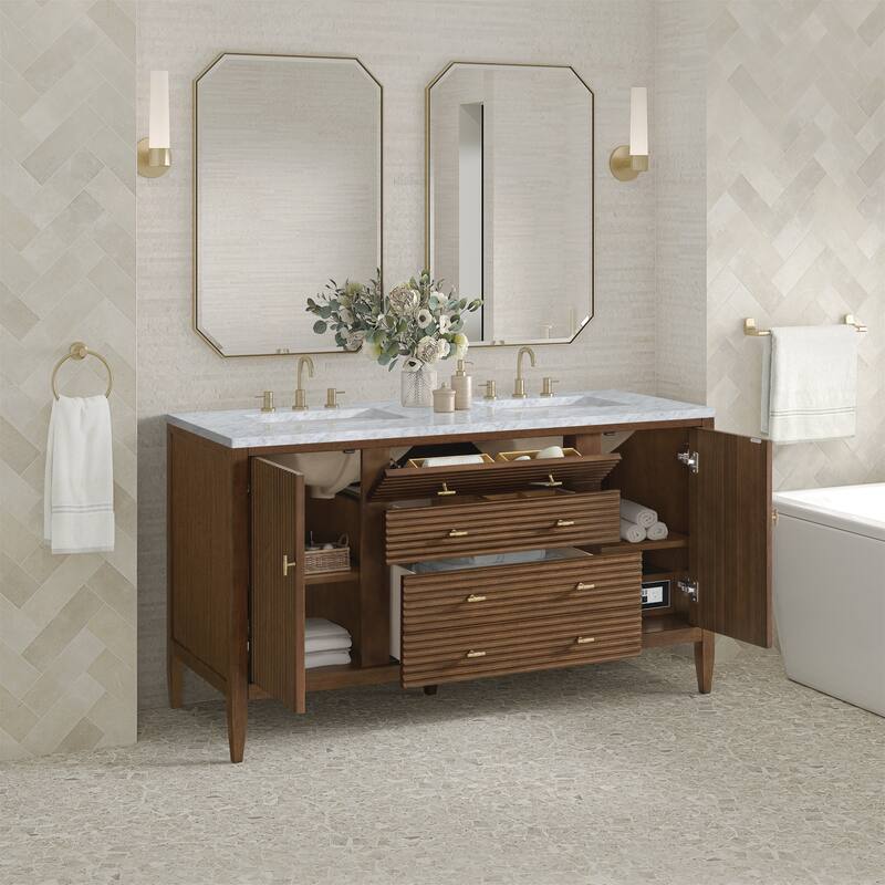 James Martin Vanities 485-V60D-3CAR Myrrin 60" Double Basin Wood