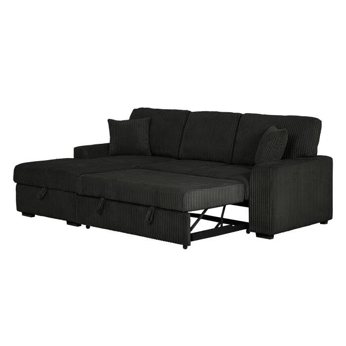 Modern Pull Out Sectional Sofa Bed with Storage, Convertible Living Room L-Shaped Couch