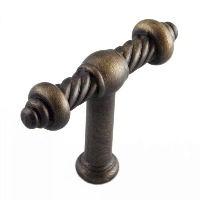 RK International Twisted 2 Inch Bar Cabinet Knob - Antique English