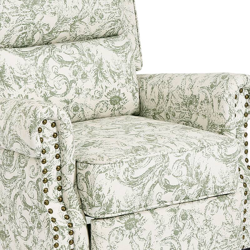 Manual Pushback Recliner Chairs with Nailhead Trim