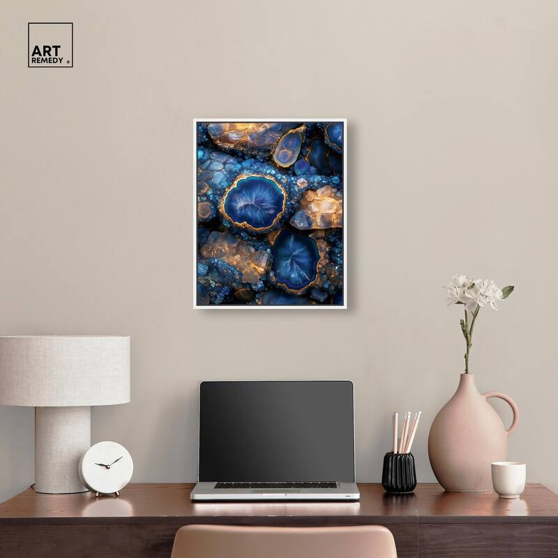 Oceanic Gold Sparkle Canvas by Art Remedy