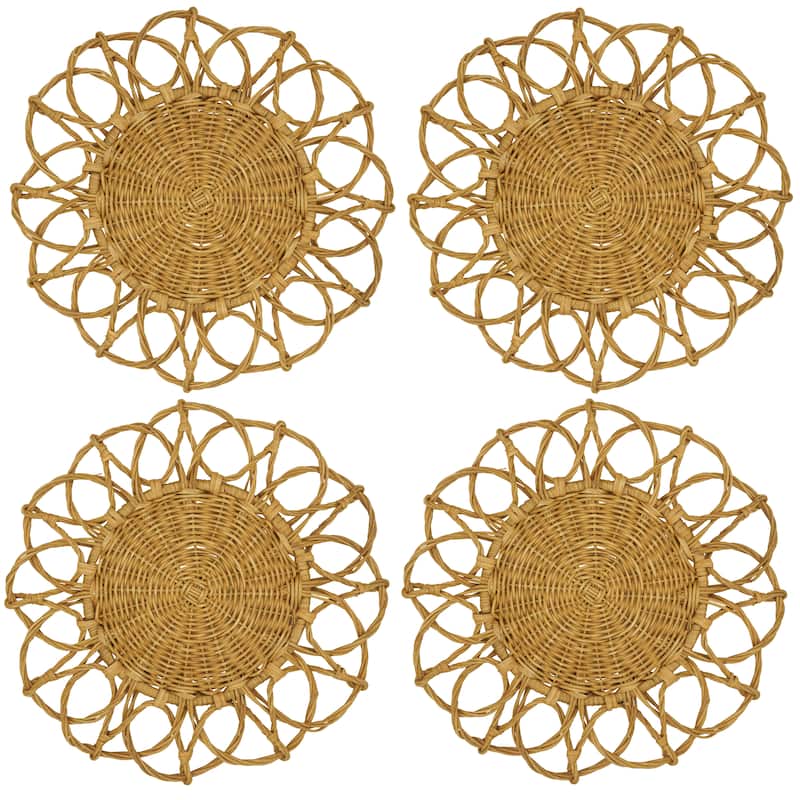 Twisted Rattan Design Table Placemats (Set of 4)