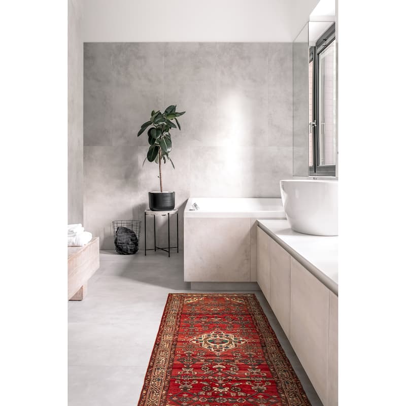 ECARPETGALLERY Hand-knotted Andelz Red Wool Rug - 3'3 x 10'0