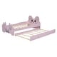 preview thumbnail 5 of 18, Cartoon Twin Bed with Trundle and Cute Headboard, Pink