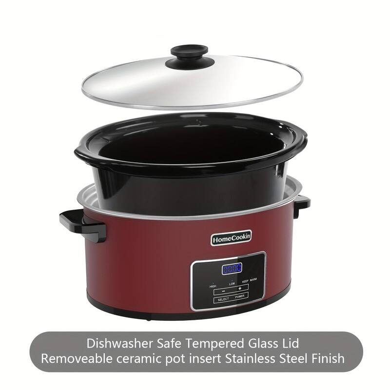 Homecookin 6,7 Quart Digital Display Programmable Slow Cooker