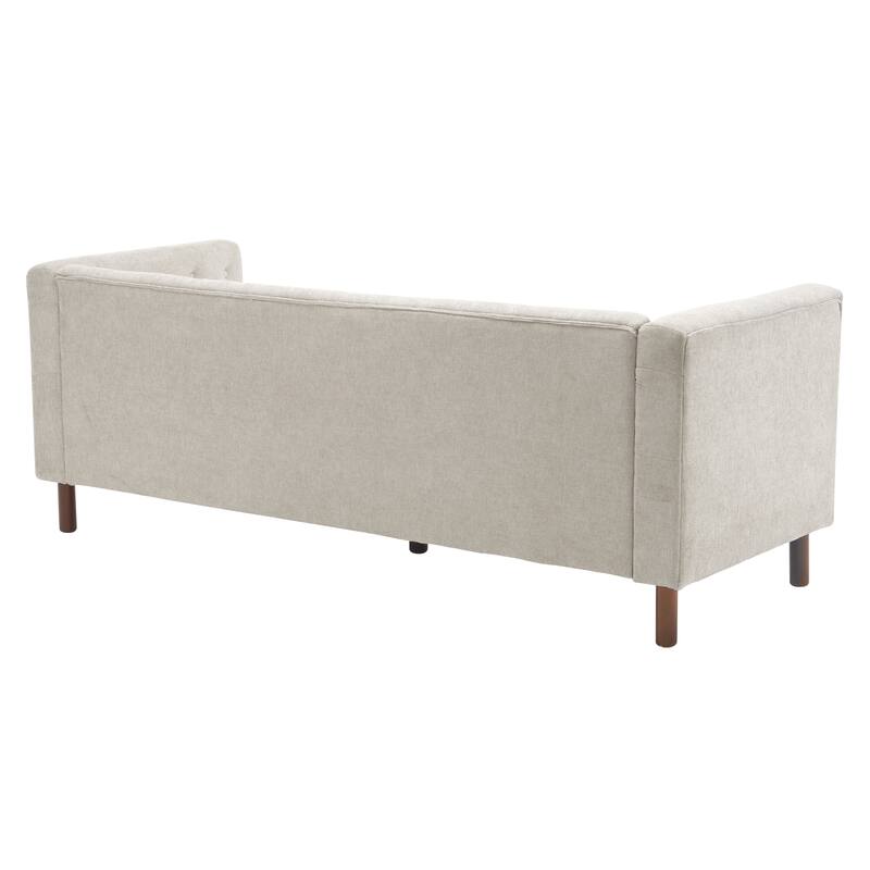 Modern Sofa Couch, 78" Upholstered Loveseat Sofa, Tufted 3-seat Couch with Wooden Legs Luxury Leisure Sofa for Living Room